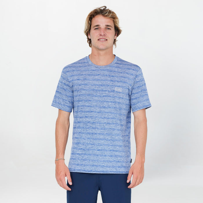 Men's 24/7 Tech Short Sleeve Rash Vest Tee - Blue Sketchbook