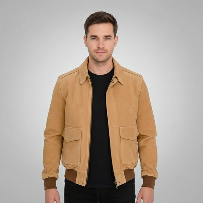 Men's A-2 Pilot Flight Leather Jacket