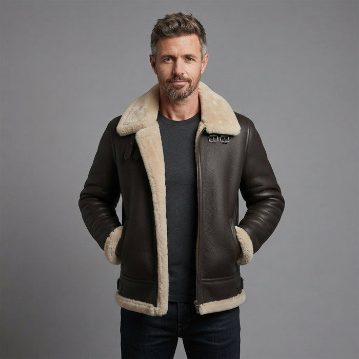 Men's B3 Style Sheepskin Leather Jacket