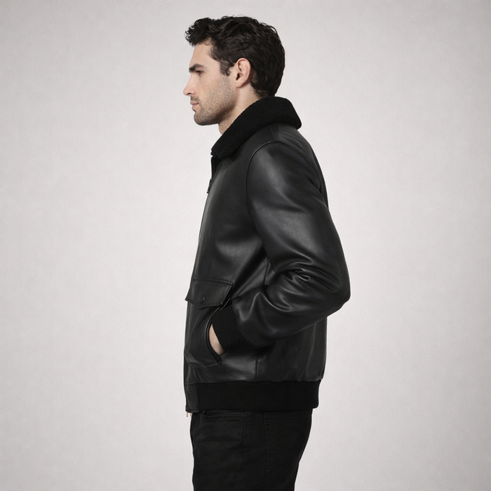 Men's Black G-1 Flight Leather Jacket
