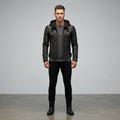 Men's Black Hooded Leather Jacket