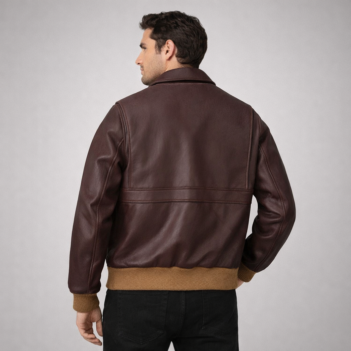 Men's Brown A2 Flight Leather Jacket