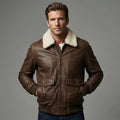 Men's Brown Sheepskin Flight Jacket