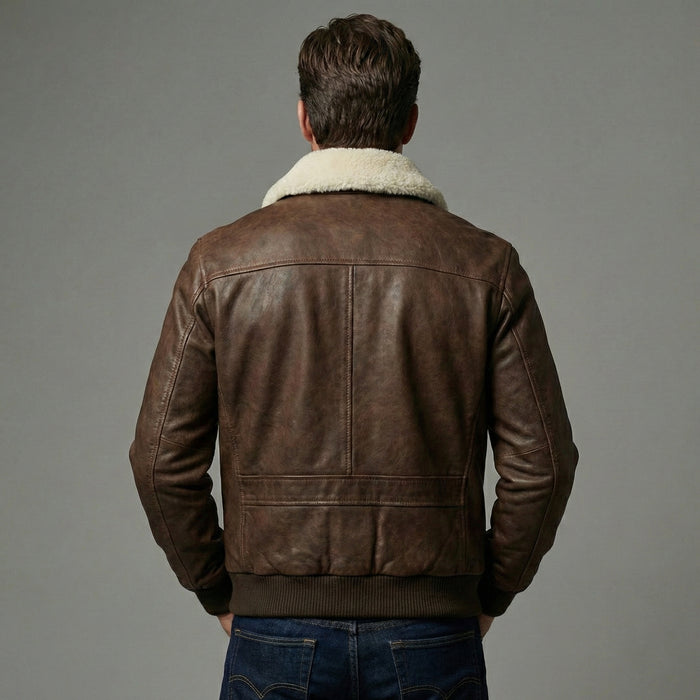 Men's Brown Sheepskin Flight Jacket
