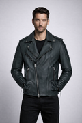 Men's Leather Biker Jacket