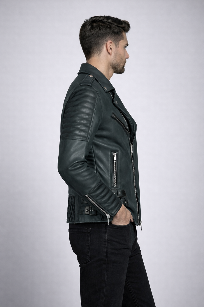 Men's Leather Biker Jacket