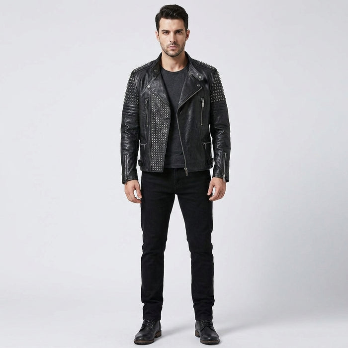 Men's Leather Punk Jacket