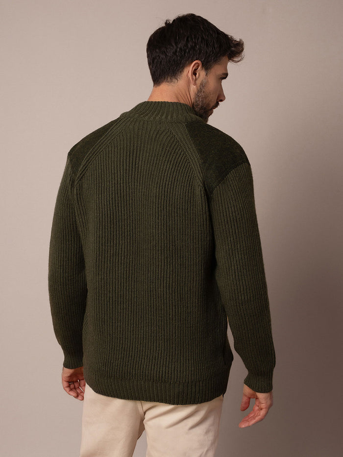 Men's Ribbed Half Zip Jumper