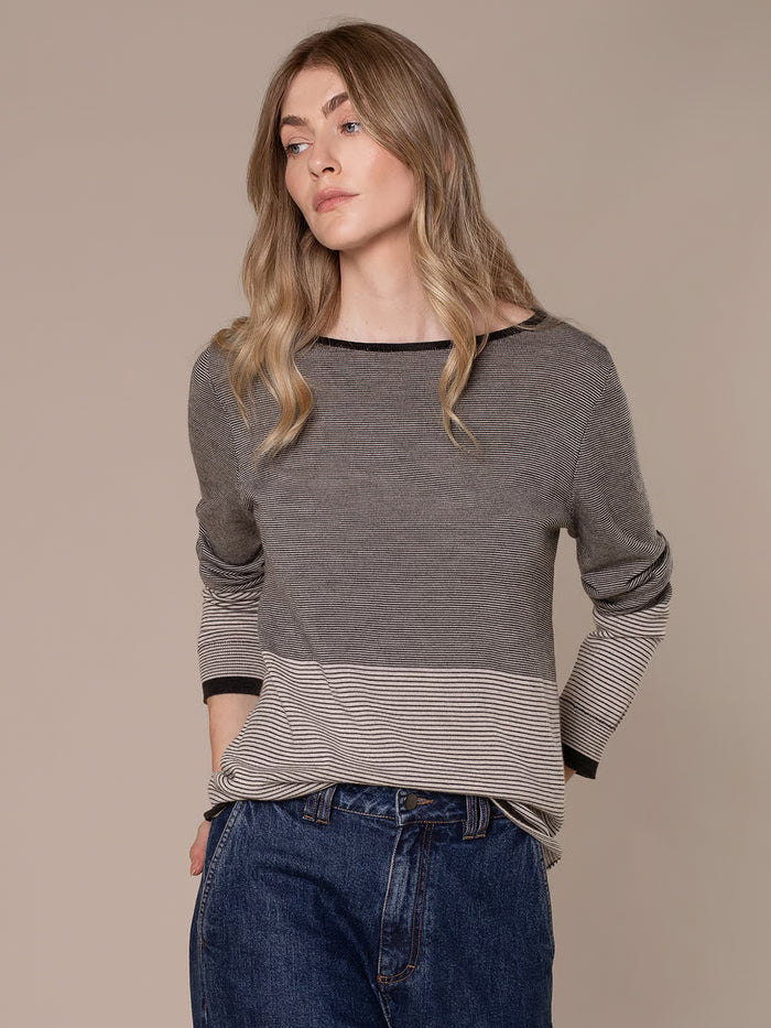 Merino Fine Knit Boat Neck Jumper