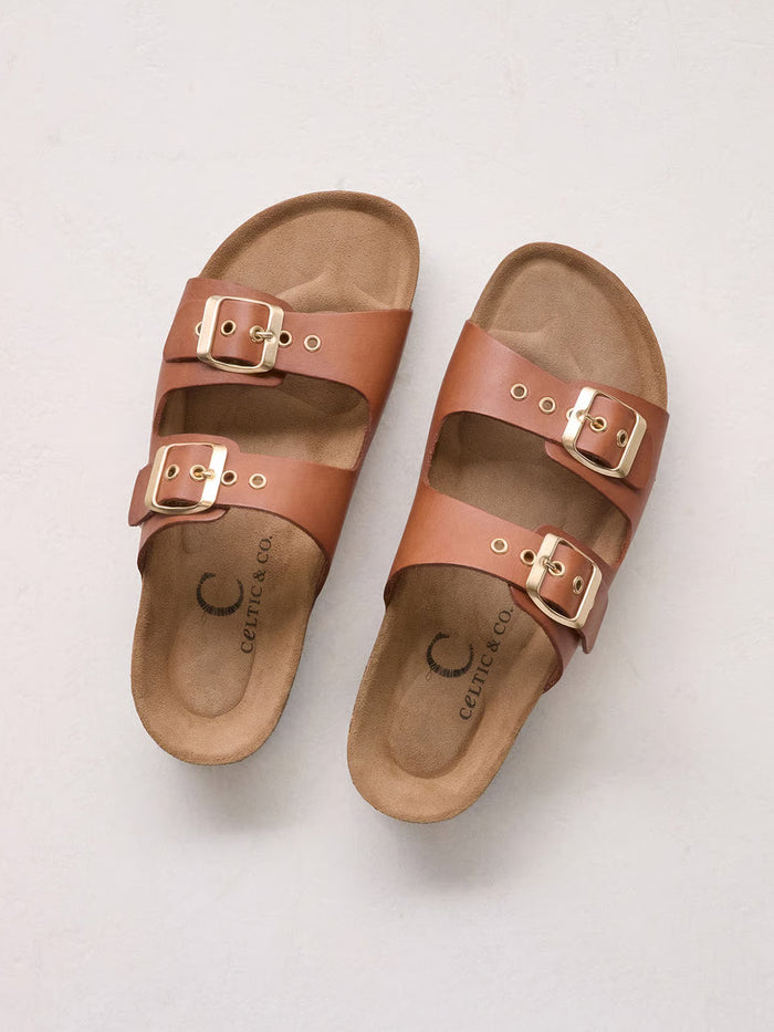 Mid Form Double Buckle Sandals
