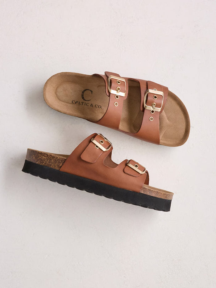 Mid Form Double Buckle Sandals