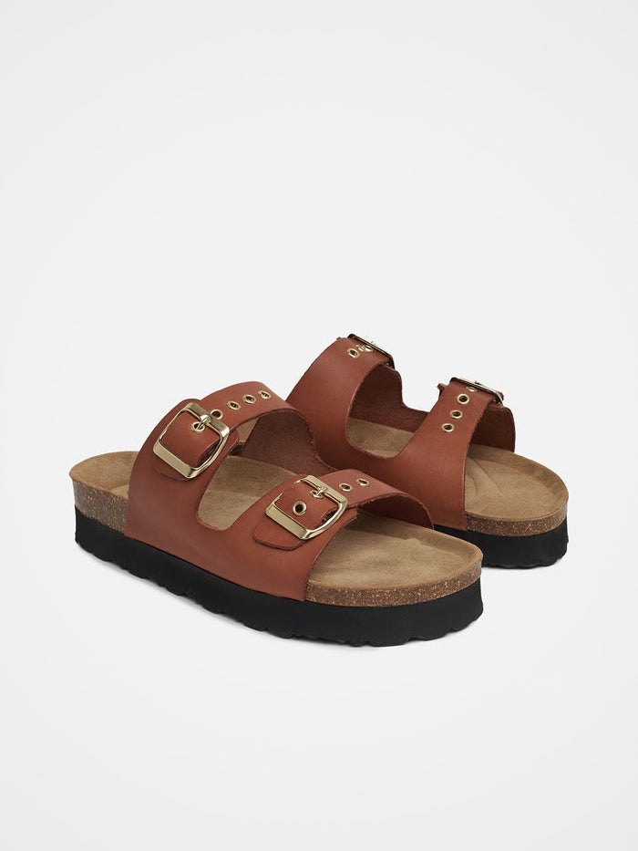 Mid Form Double Buckle Sandals