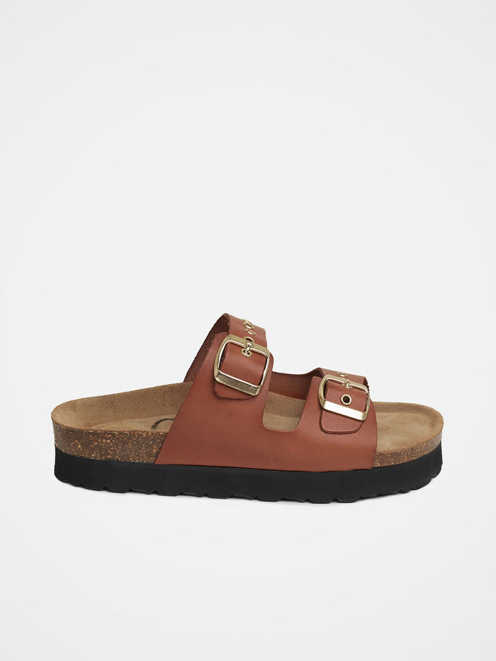 Mid Form Double Buckle Sandals