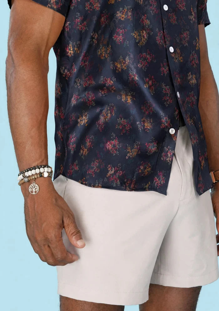 Midnight Bloom Silk Shirt - SARTORO