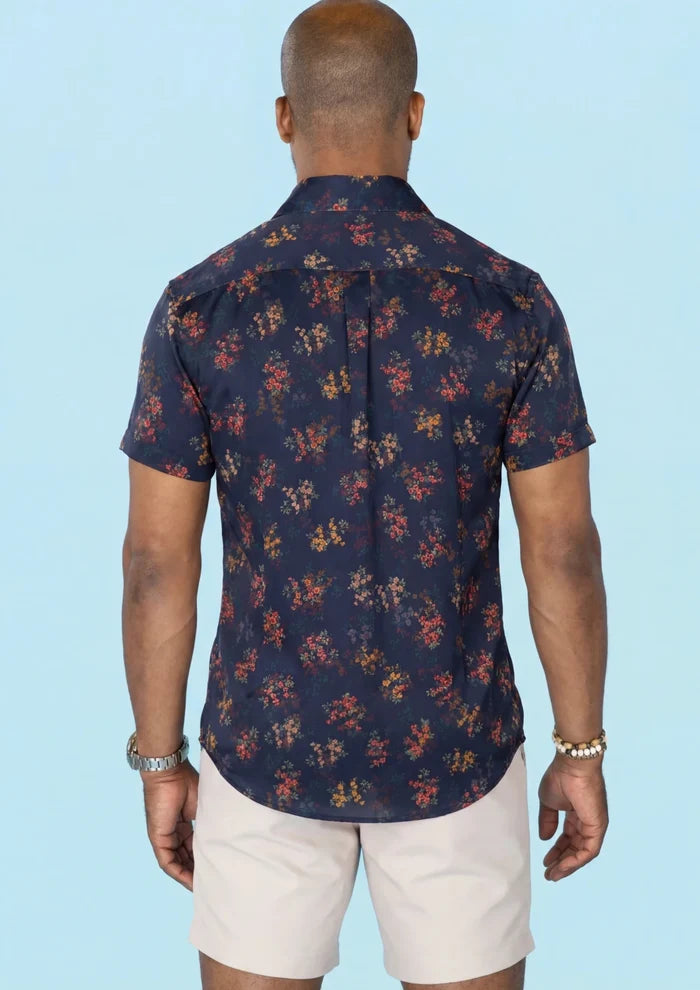 Midnight Bloom Silk Shirt - SARTORO