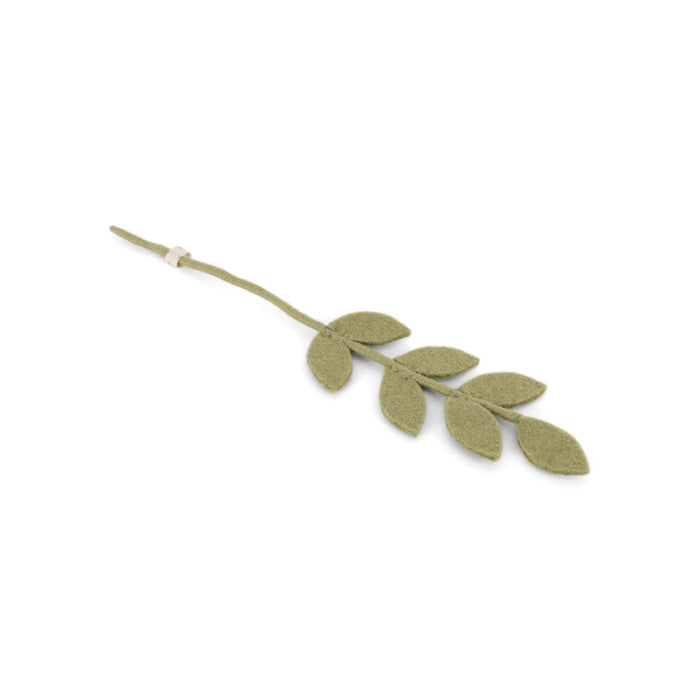 Mint green felt leaf branch designed in Denmark, handmade in Nepal from 100% New Zealand wool. Fair trade certified.