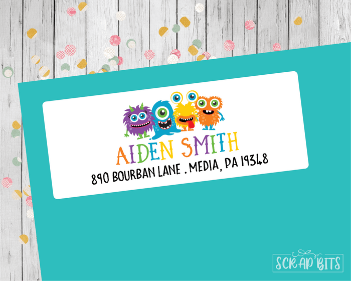 Monsters Address Labels . Personalized Return Address Labels - Scrap Bits