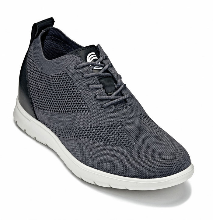 Moon Gray Lace Up Casual Walker - 2.4 Inches Taller - SARTORO