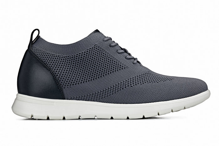 Moon Gray Lace Up Casual Walker - 2.4 Inches Taller - SARTORO