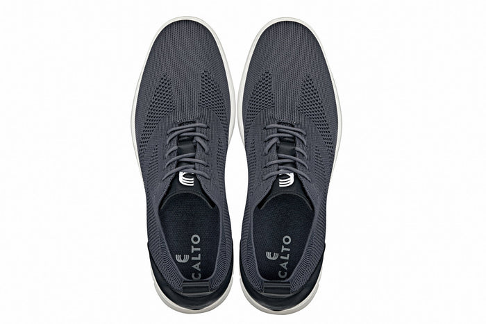 Moon Gray Lace Up Casual Walker - 2.4 Inches Taller - SARTORO