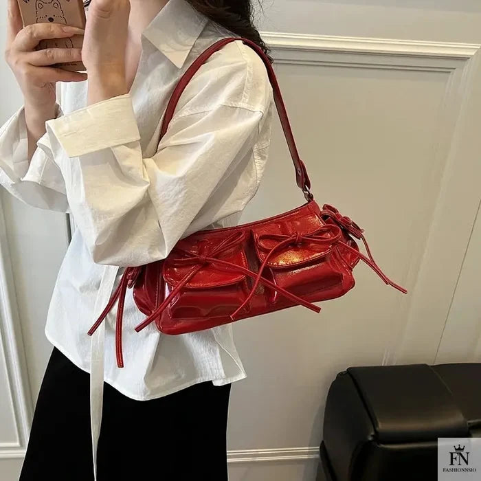 Multi-pocket Tassel Bow Bags - Fashionnsio