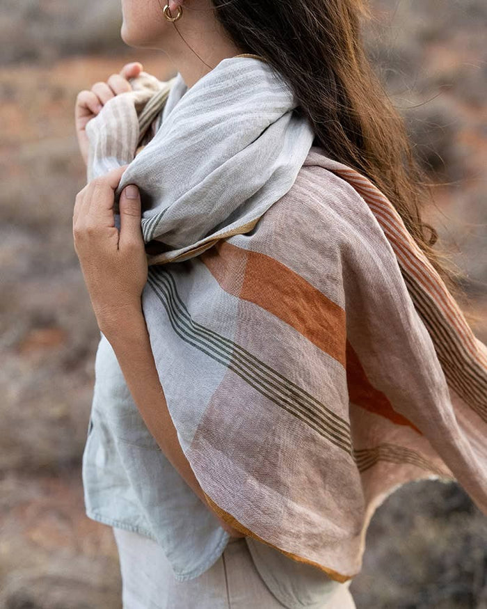 MUNGO Linen Scarf, Clay