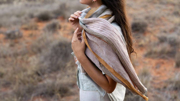 MUNGO Linen Scarf, Clay