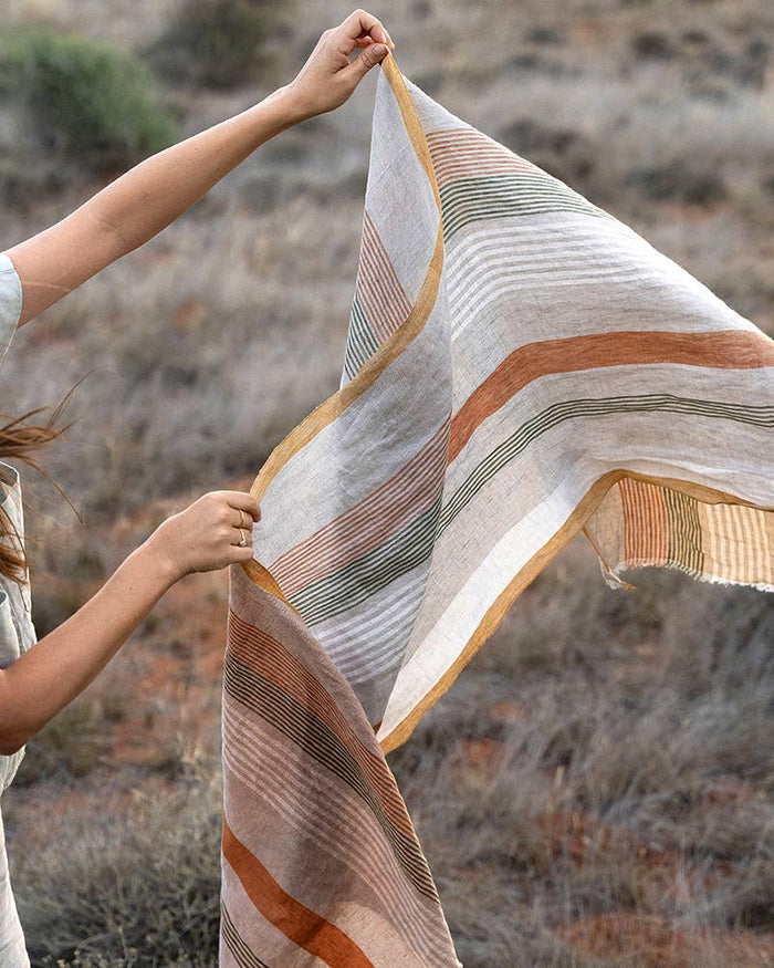MUNGO Linen Scarf, Clay