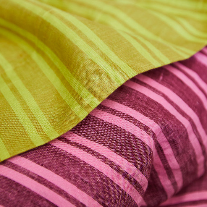 Nadine Linen Sheets - Olive Fitted Sheet / Cot