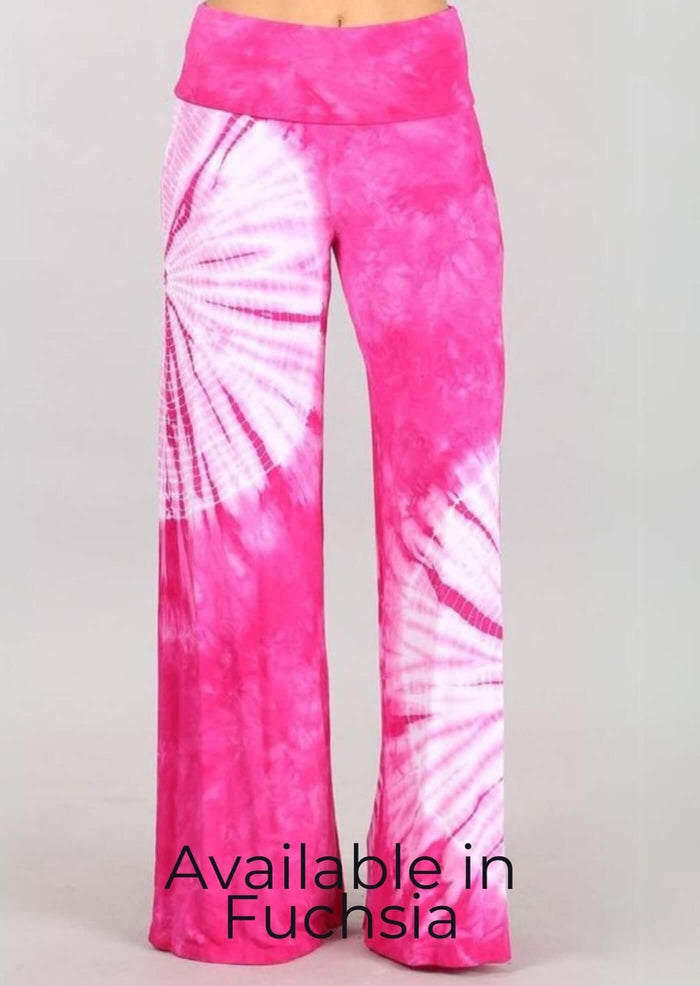 Nautical Navy Tie Dye Palazzo Pants for Women, Made in USA - RFE Marketing Ventures