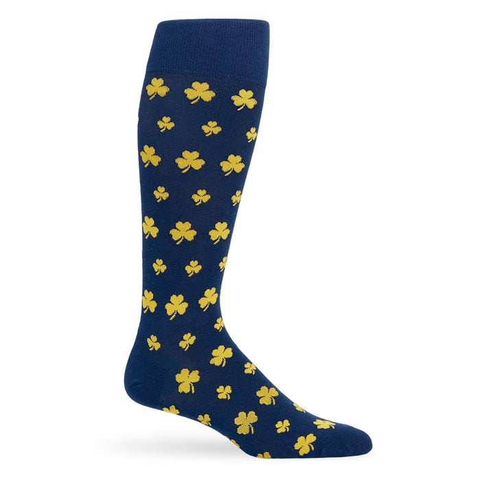 Navy / Gold Clover Dress Socks - SARTORO