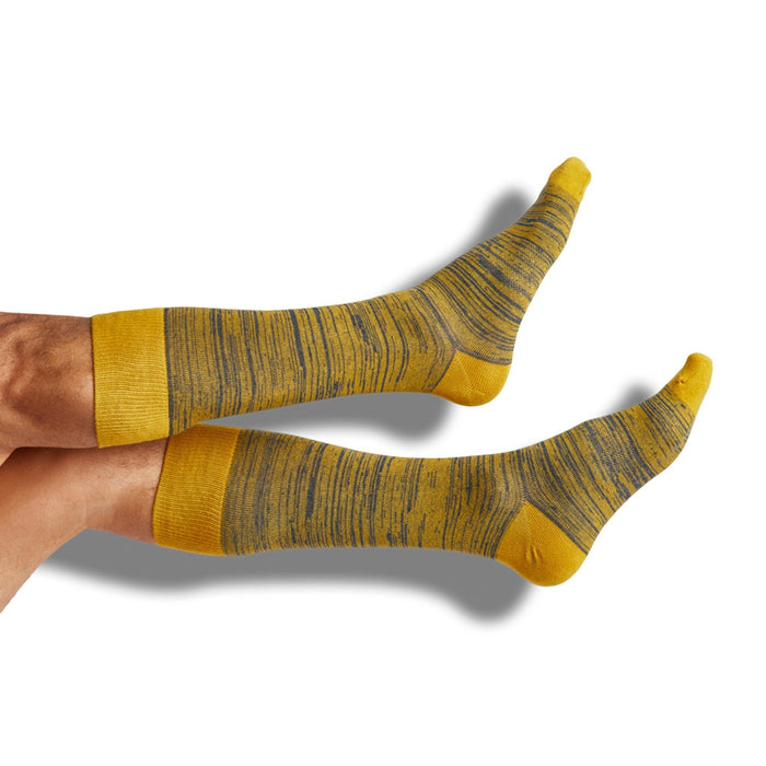 Navy / Gold Marl Dress Socks - SARTORO