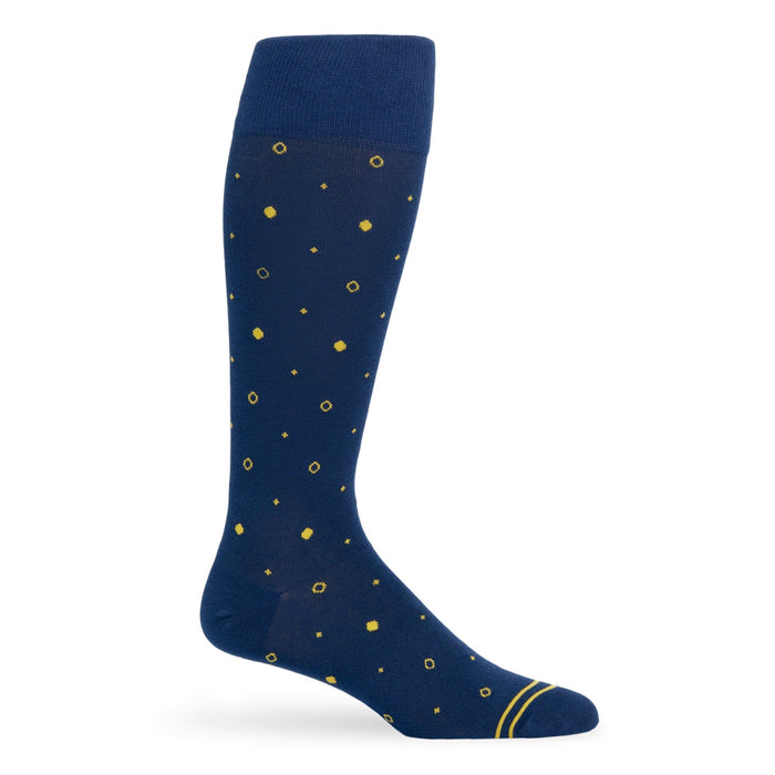 Navy / Gold Mixed Dot Dress Socks - SARTORO