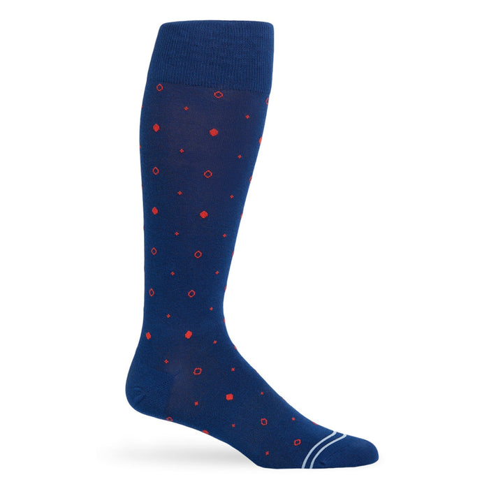 Navy Mixed Dot Dress Socks - SARTORO