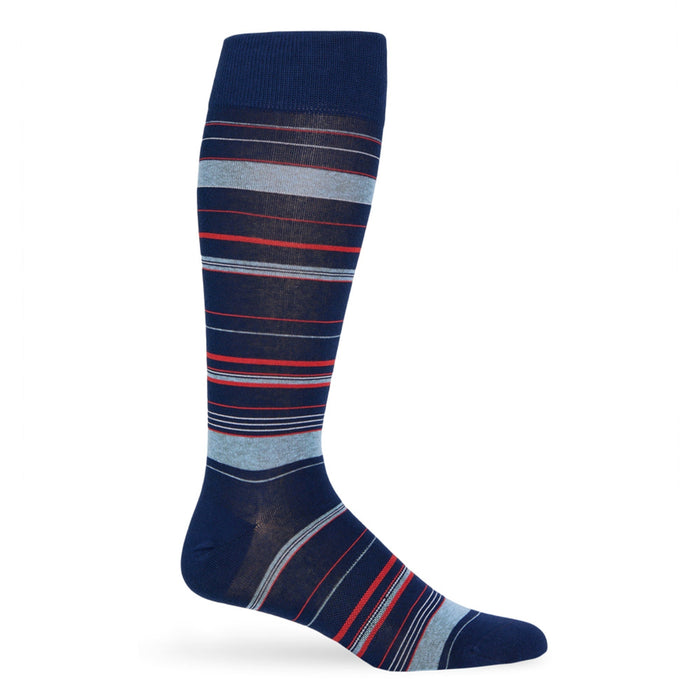 Navy Multi Stripe Dress Socks - SARTORO