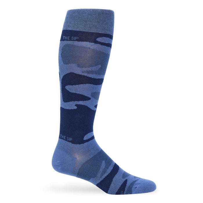 Navy Sip Camo Dress Socks - SARTORO