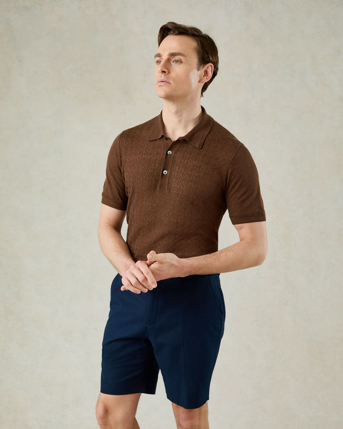 Nelson Linen Cotton Textured Polo Shirt
