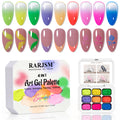 Neon Bloom 4 IN 1 Art Gel Palette - 9 Vivid Summer Shades Ombre Stamping Painting Emboss 2.5g - TPO & HEMA Free