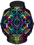 Neon Tribal Unisex Zip-Up Hoodie iEDM Epic Hoodie