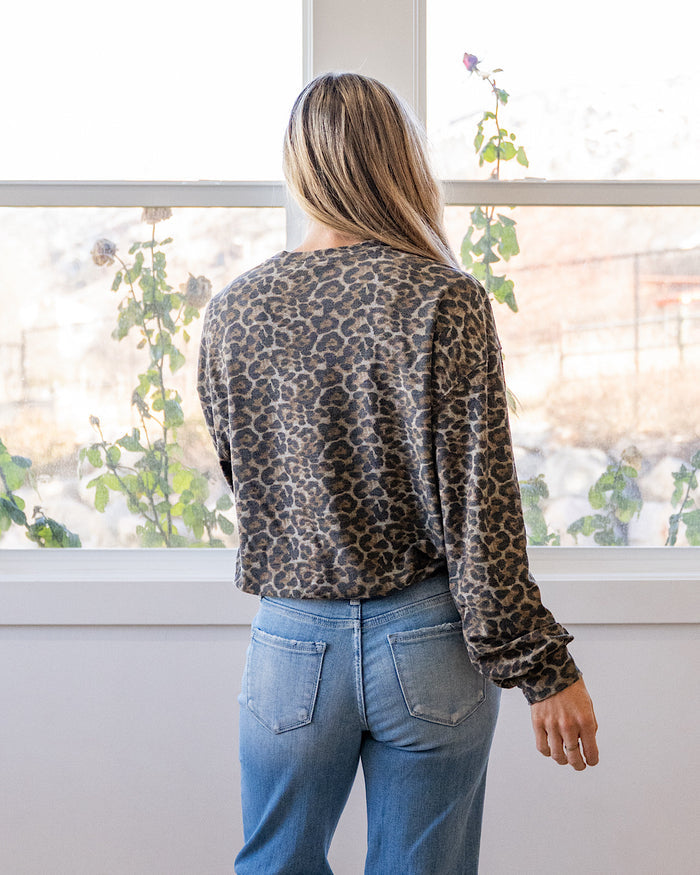 NEW! Free Bird America 1977 Leopard Long Sleeve Top Zutter