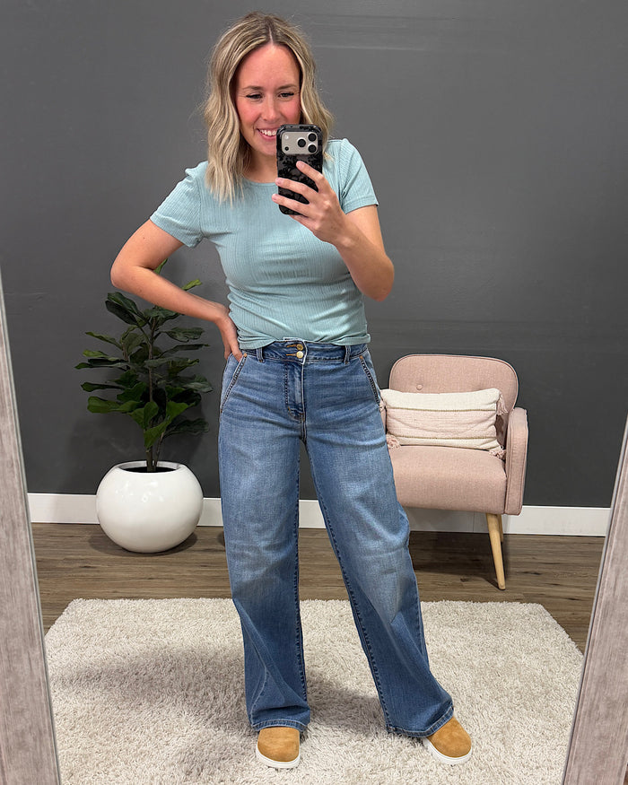NEW! Judy Blue Joey Trouser Column Jeans - Short, Regular and Long Judy Blue