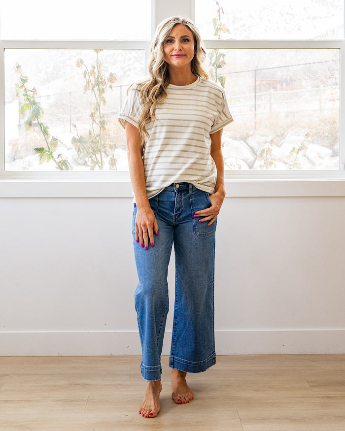 NEW! Madison Striped Top - Sage Lovely Melody