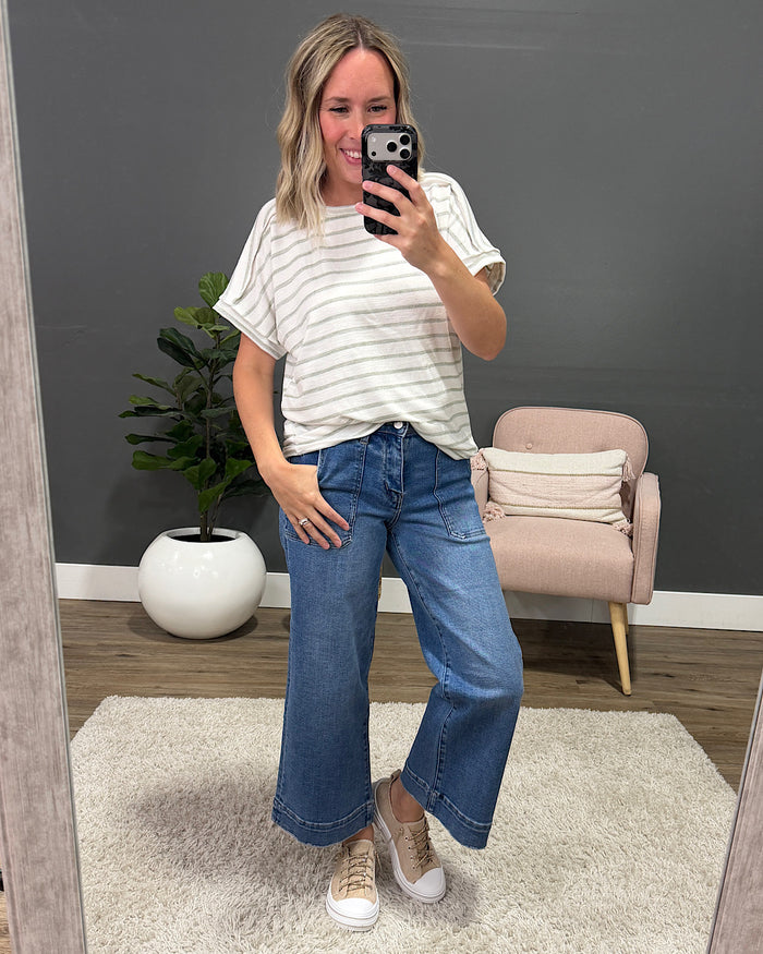 NEW! Madison Striped Top - Sage Lovely Melody