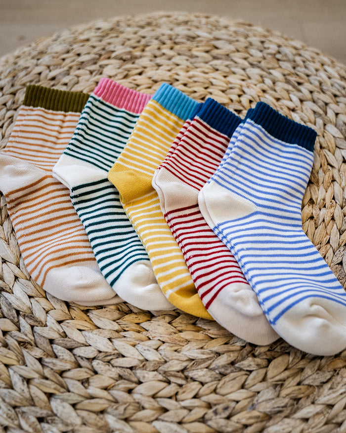 NEW! Striped Color Block Socks - 5 Options Very J
