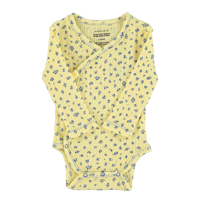 newborn body  | yellow w/ blue little flowers