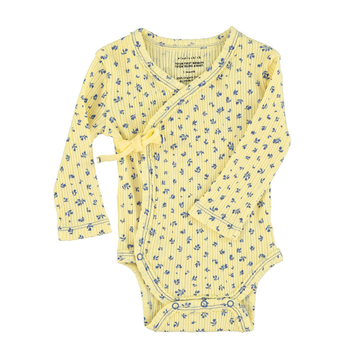 newborn body  | yellow w/ blue little flowers