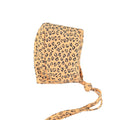 Newborn bonnet | peach w/ animal print