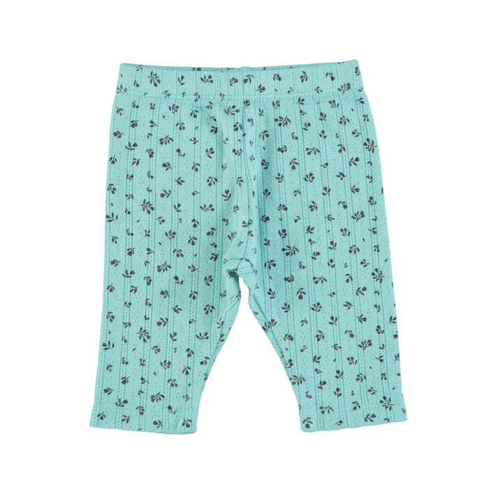 Newborn leggings | blue w/ little flowers