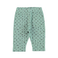 Newborn leggings | green w/ little flowers