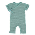 Newborn short sleeve babygrow| blue w/ little hearts